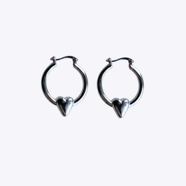 Heart of steel Earrings silver