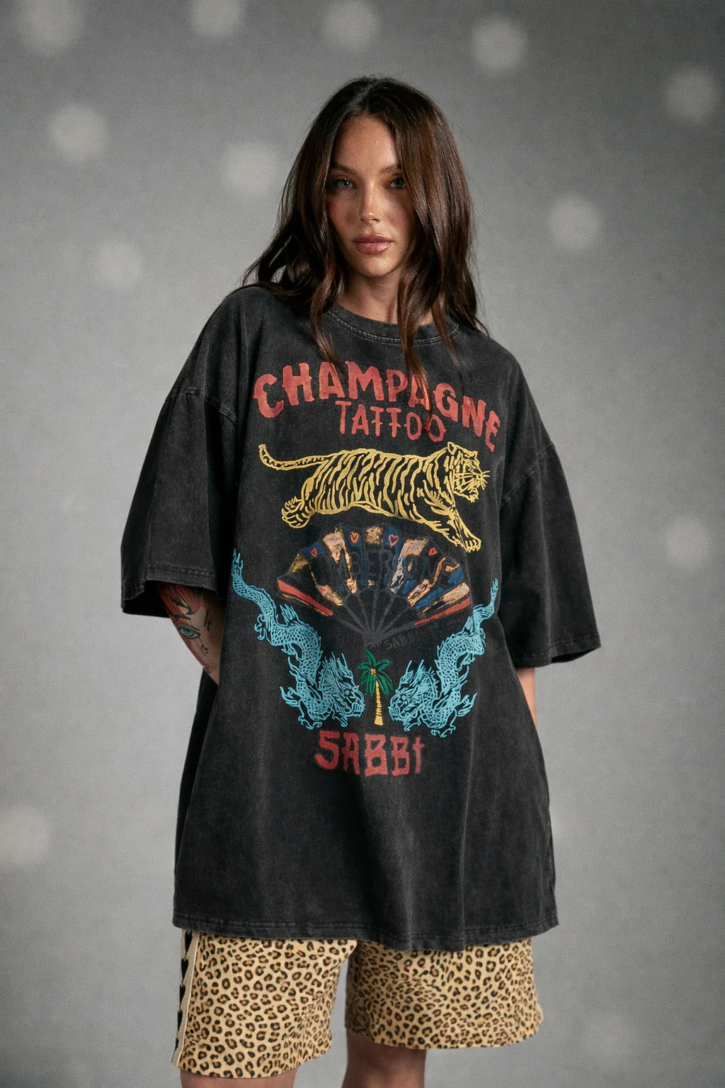 The Very Oversized Champagne Tattoo Tee