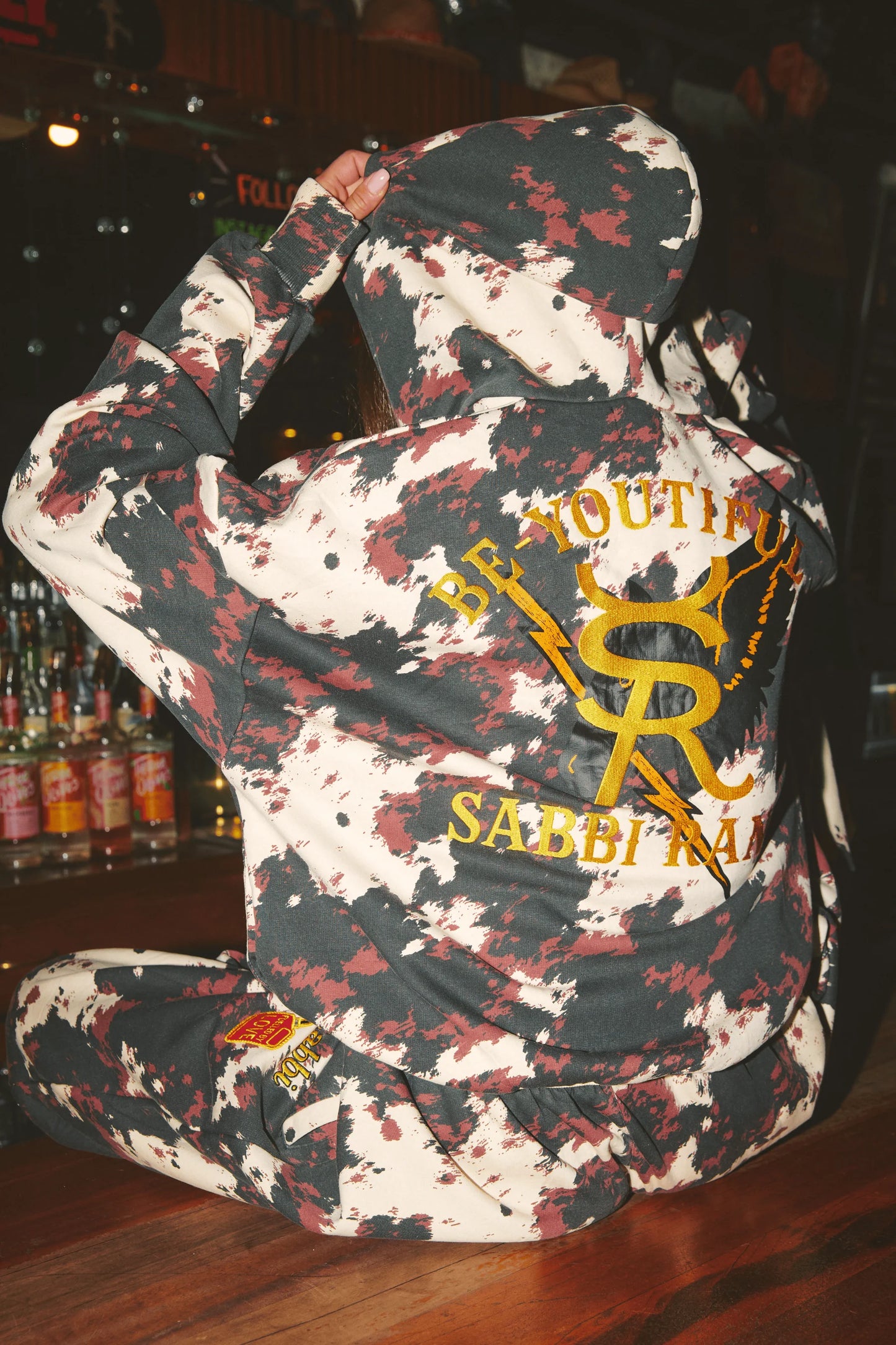 Cow Print Zip Hoodie