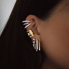 Mary Diamond Earcuff silver