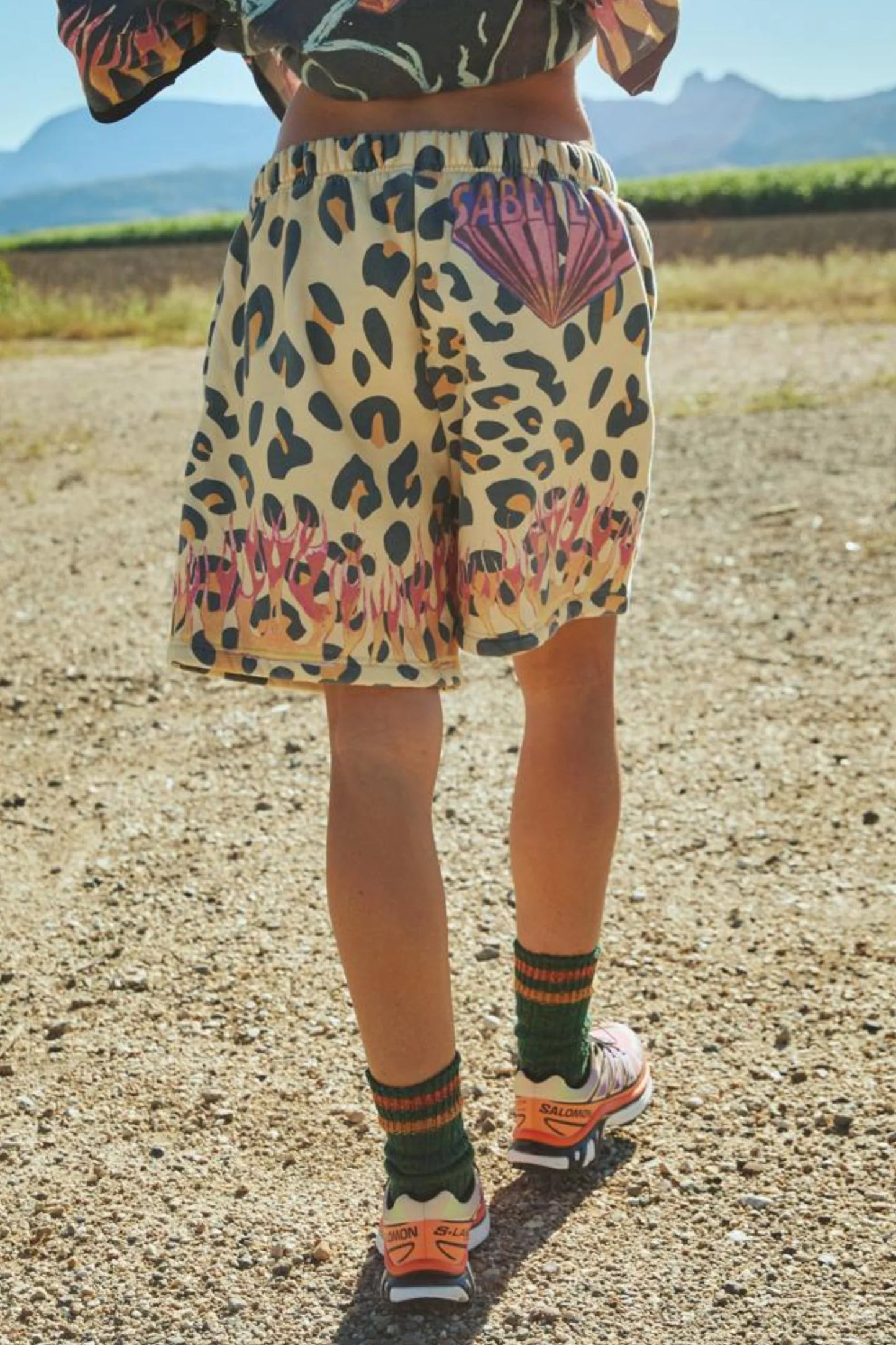 Flaming Leopard Shorts