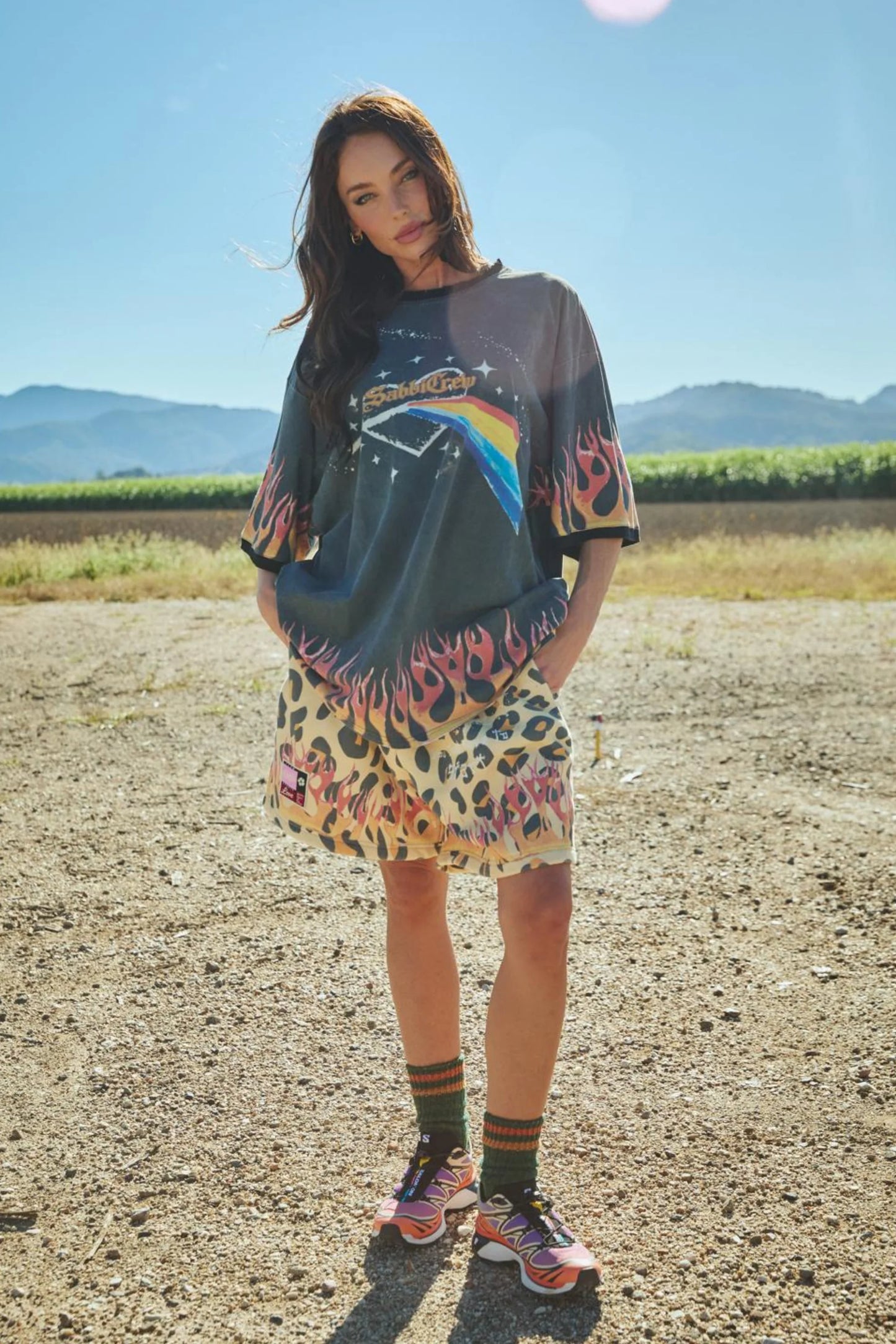 Flaming Leopard Shorts